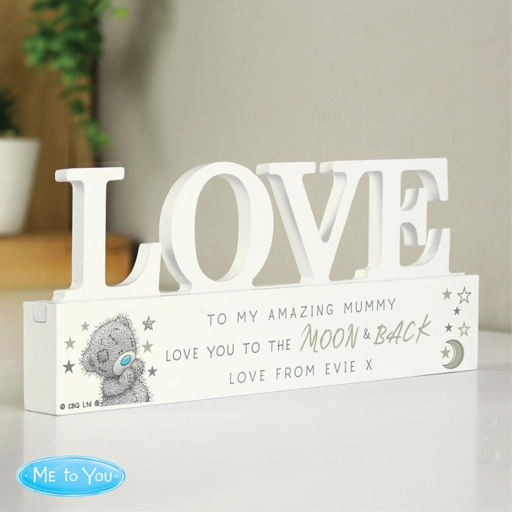 Personalised Me to You Moon & Back Wooden Love Ornament Extra Image 1